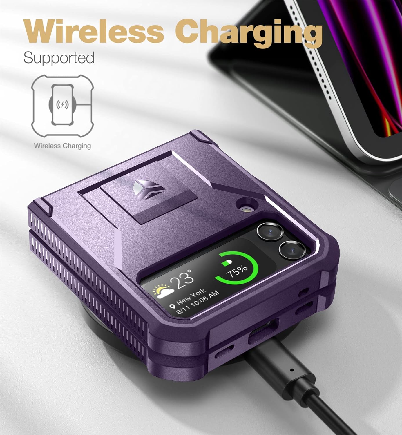 Samsung Galaxy Z Flip 4 5G Case, Full-Body Dual Layer Rugged Case - Image 7