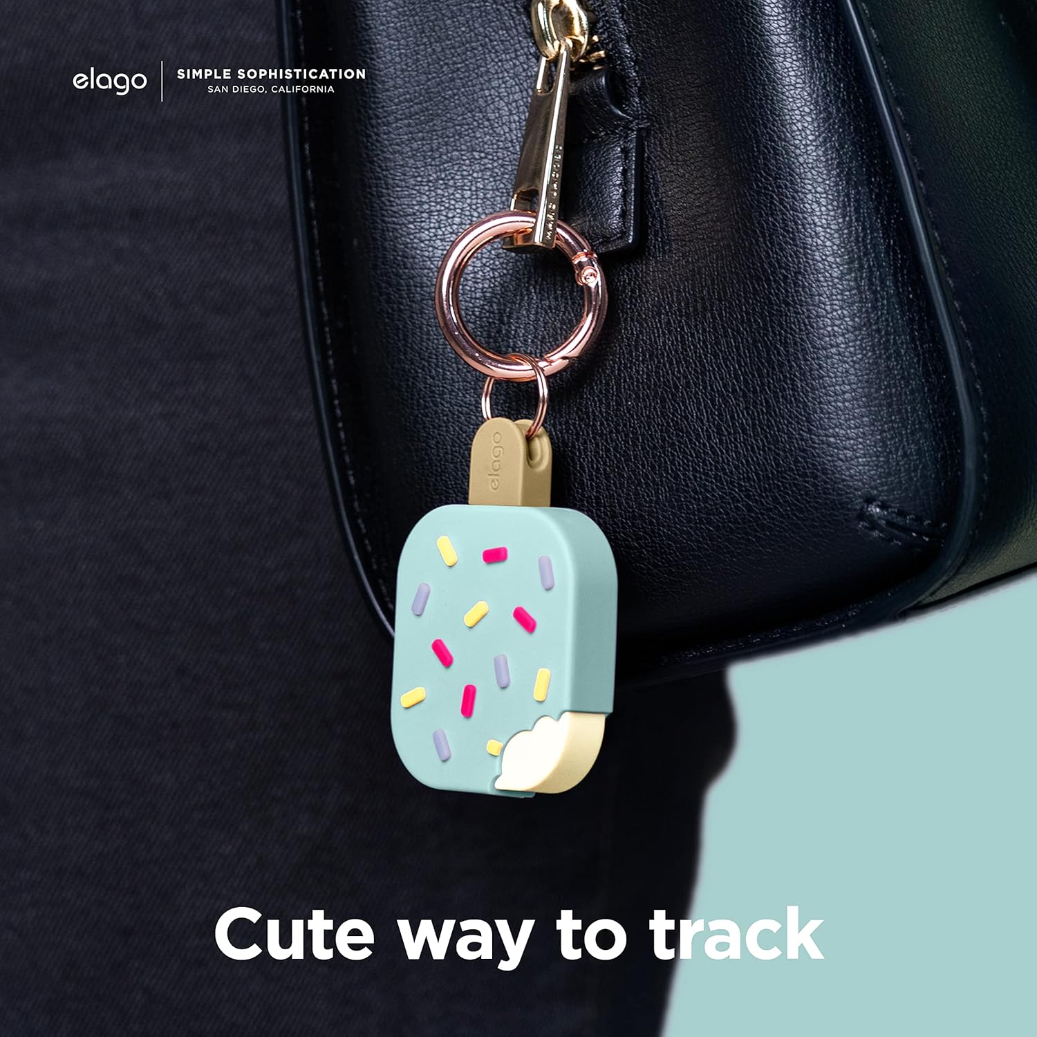 Ice Cream Case for Apple AirTag Keychain, Tracking Device Not Included (Mint) - Image 2