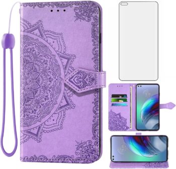 For Motorola Moto G100 5G Tempered Glass Screen Protector Flip Wallet Case