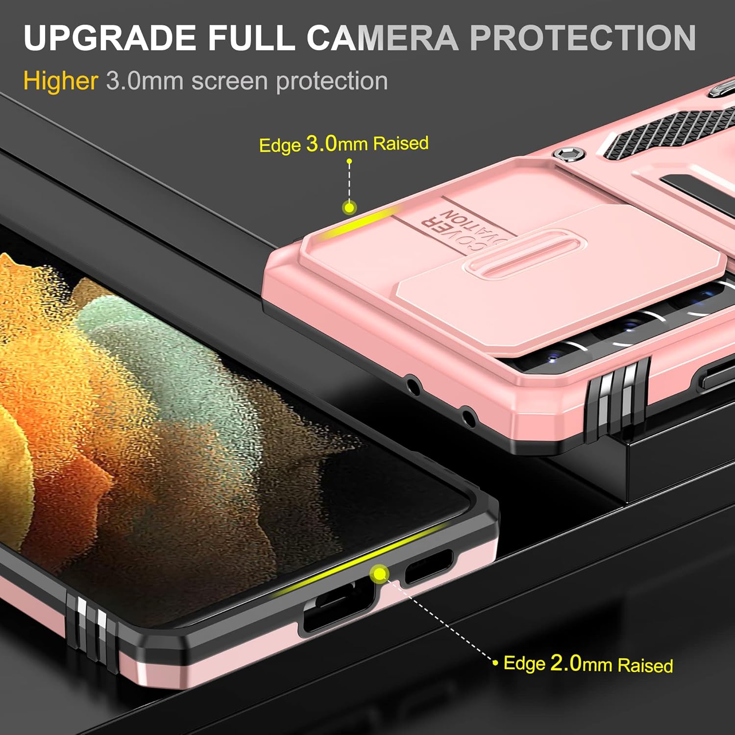 For Samsung Galaxy S21 Ultra 5G Kickstand Case w Tempered Glass Screen Protector - Image 6