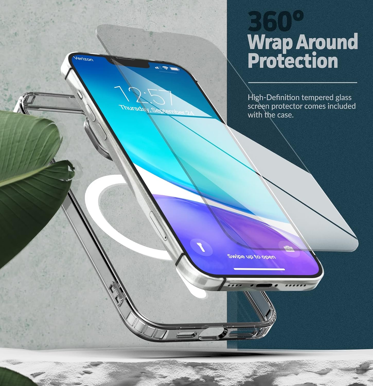 Kickstand Card Holder Magnetic Wallet Case Designed for iPhone 14 - Image 2