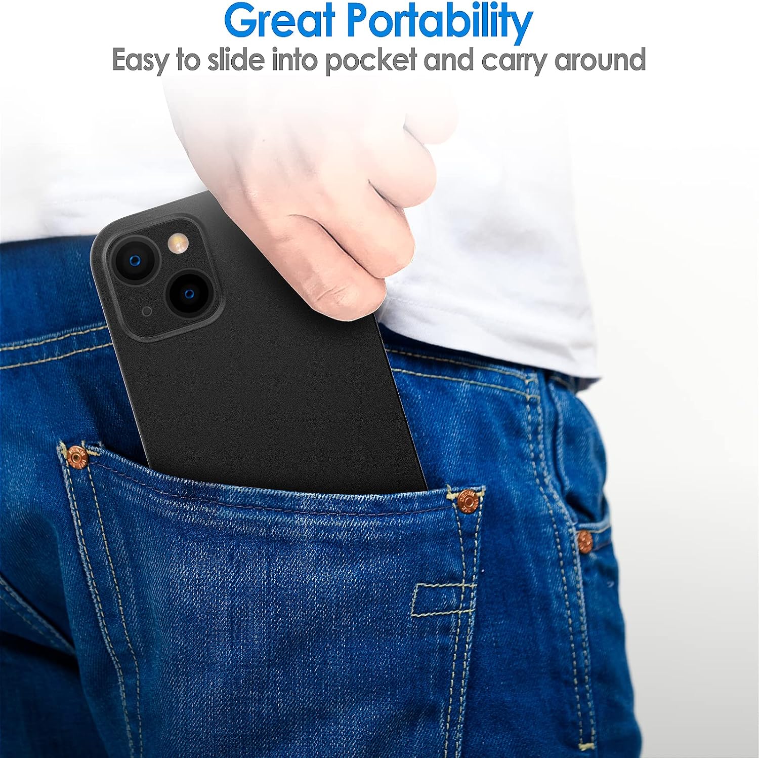 Ultra Slim (0.35mm Thin) Case for iPhone 13, 6.1-Inch (Black) - Image 5