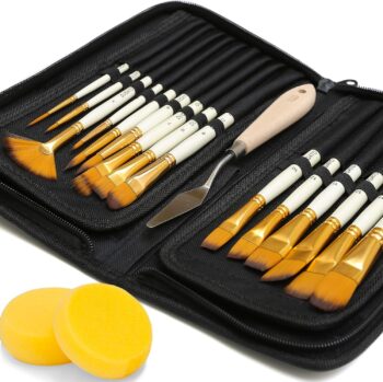 Artist Paint Brush Set Includes Pop-up Carrying Case-15pcs