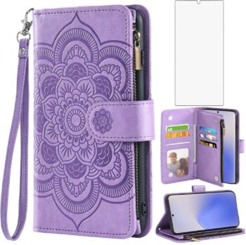 For Samsung Galaxy Note 20 5G Tempered Glass Screen Protector and Flip Wallet