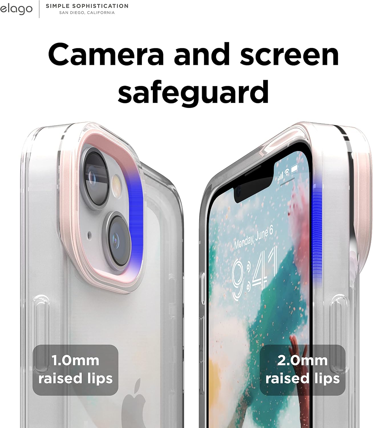 For iPhone 14 (6.1"), Protective TPU Shockproof Case (Clear/Lovely Pink) - Image 4