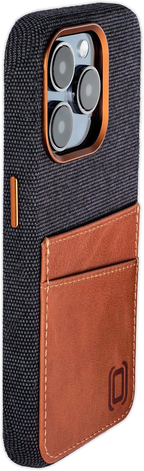 Fabric Card Case for iPhone 15 Pro w Built-in Metal Plate for Magnetic Mounting - Image 9