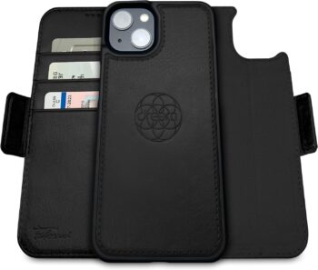 For iPhone 14 Plus / 2-in-1 Shockproof Detachable Luxury Vegan Leather Wallet