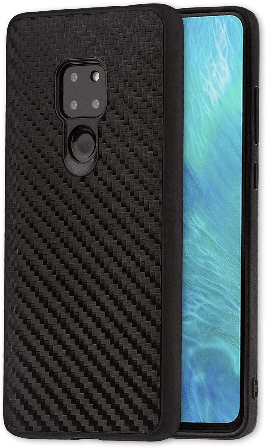 Carbon Texture Plastic Case Compatible with Huawei Mate 20 - Black