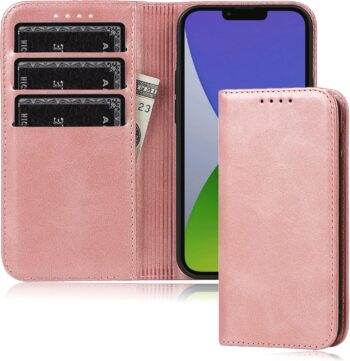 For iPhone 14 Flip Wallet Case Premium PU Leather with Credit Card Holder Slot