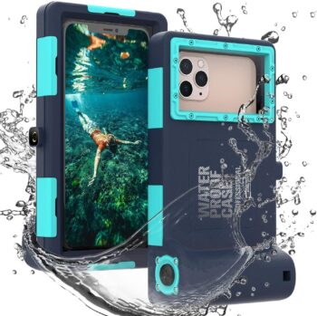 50ft Diving Universal Waterproof Cell Phone Case for Outdoor Swimming Black-Blue