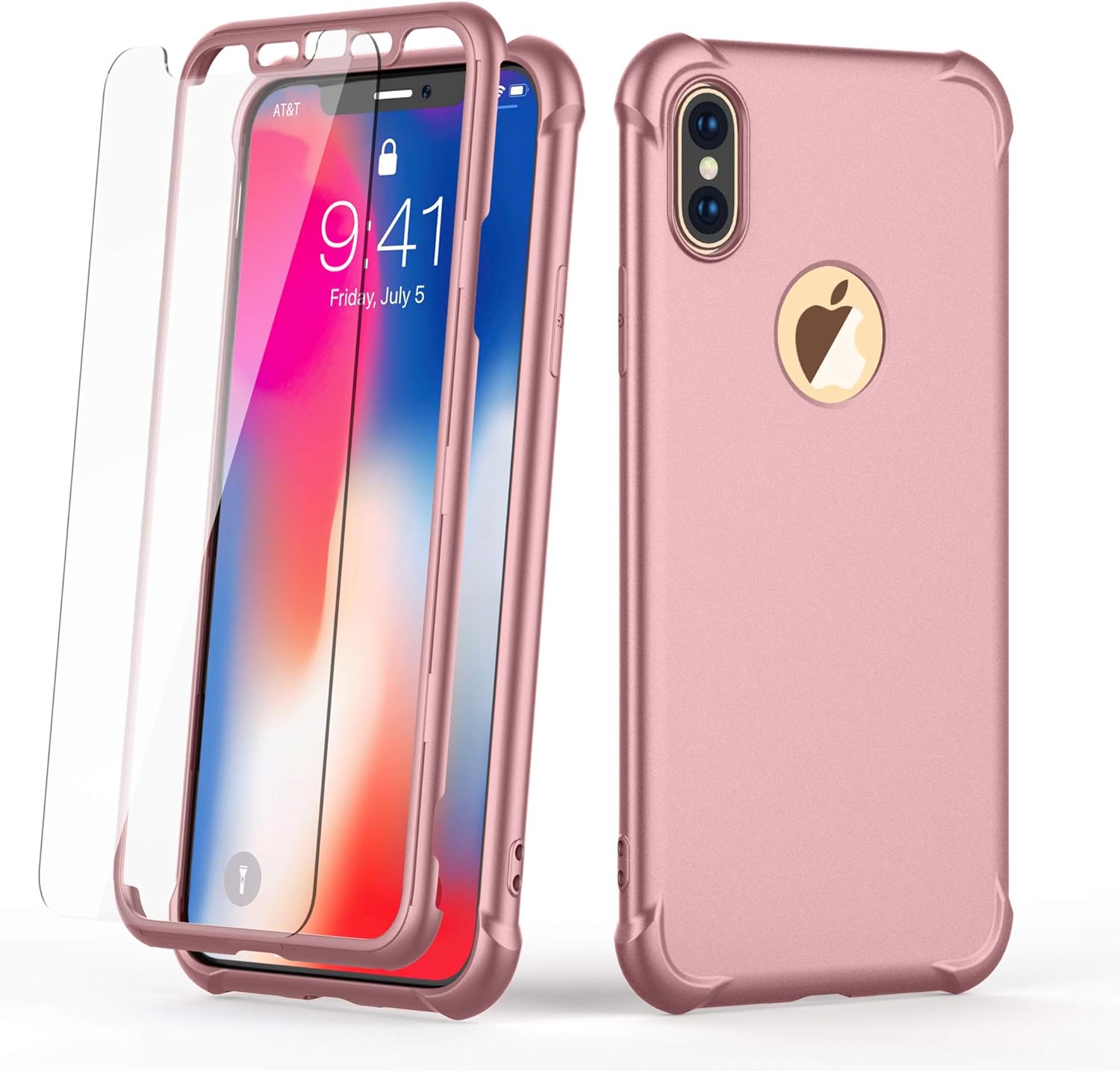 For iPhone Xs Max 2 x Screen Protector Shockproof Ultra Thin Hard PC Silicone - Image 2