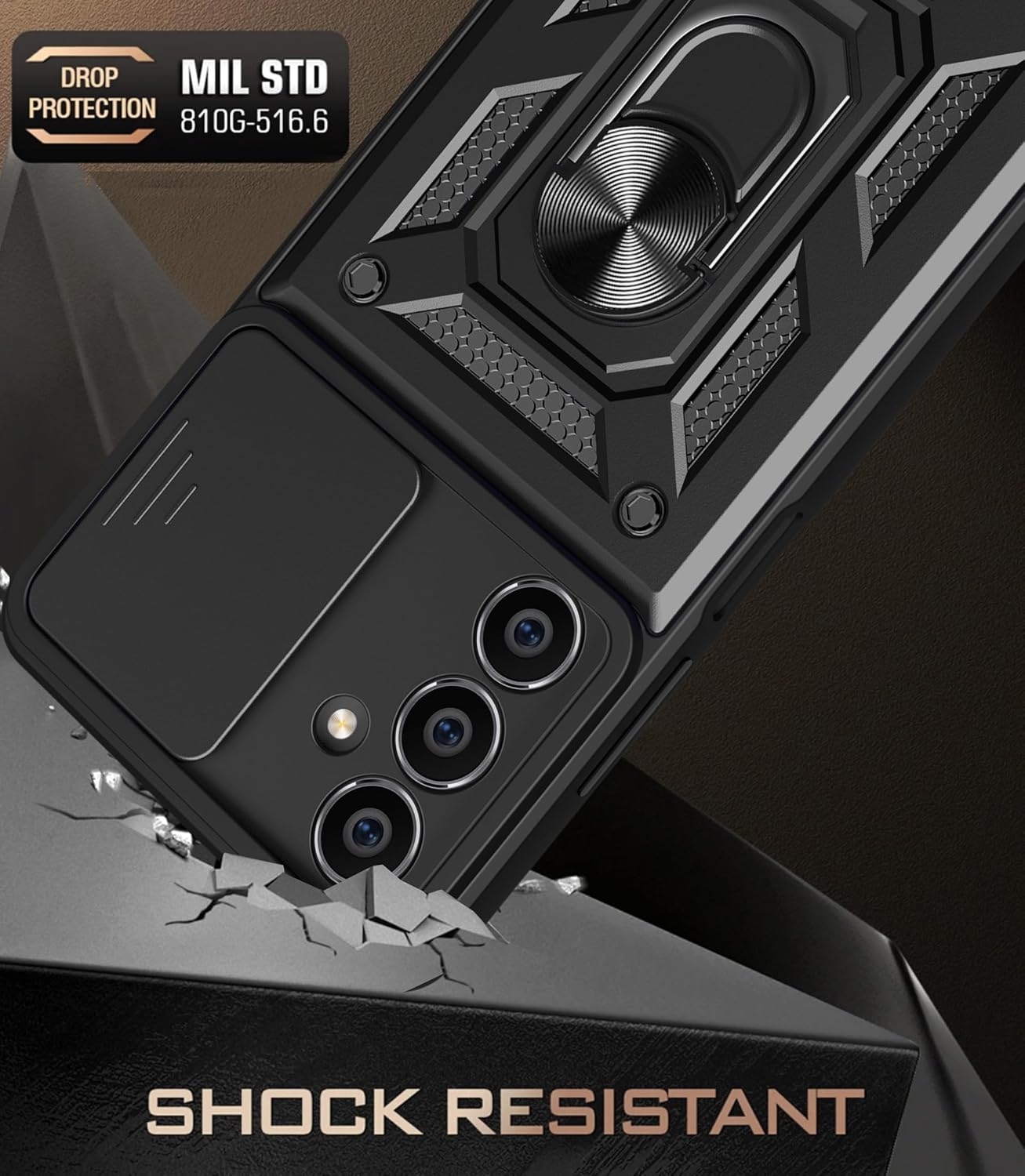 Samsung Galaxy S23 FE, Hard Shockproof PC Protective Case With Kickstand - Image 2