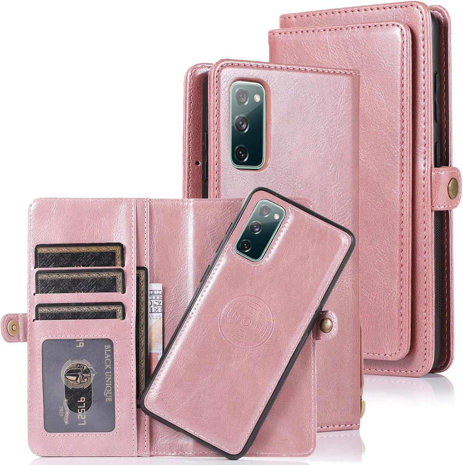 Samsung S20 FE Wallet Case, 2 in 1 Magnetic Detachable Leather Flip Case