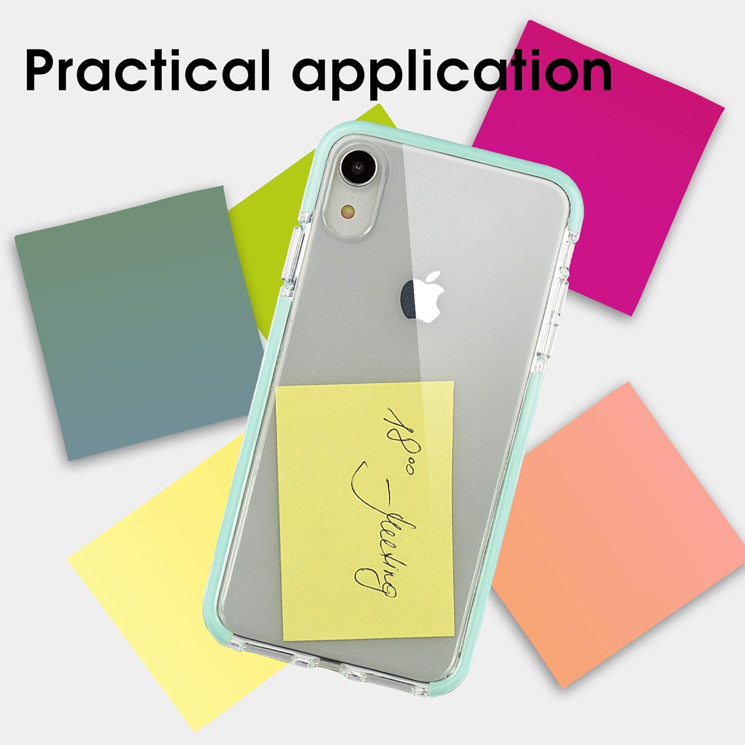 Clear Hybrid TPU Phone Case for Apple iPhone XR - Clear/Mint - Image 5