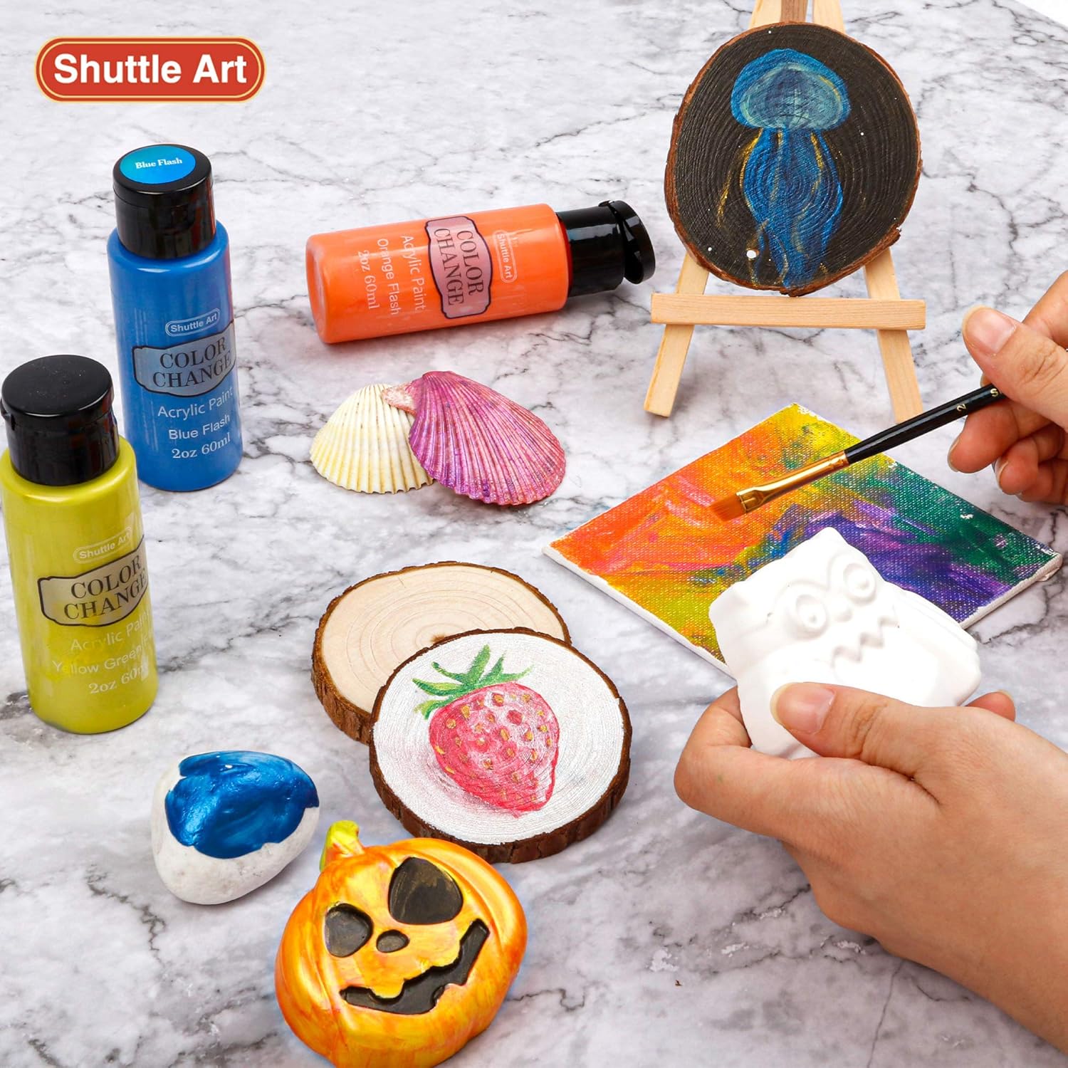 Iridescent Acrylic Paint Set, Shuttle Art 16 Chameleon Colours - Image 3