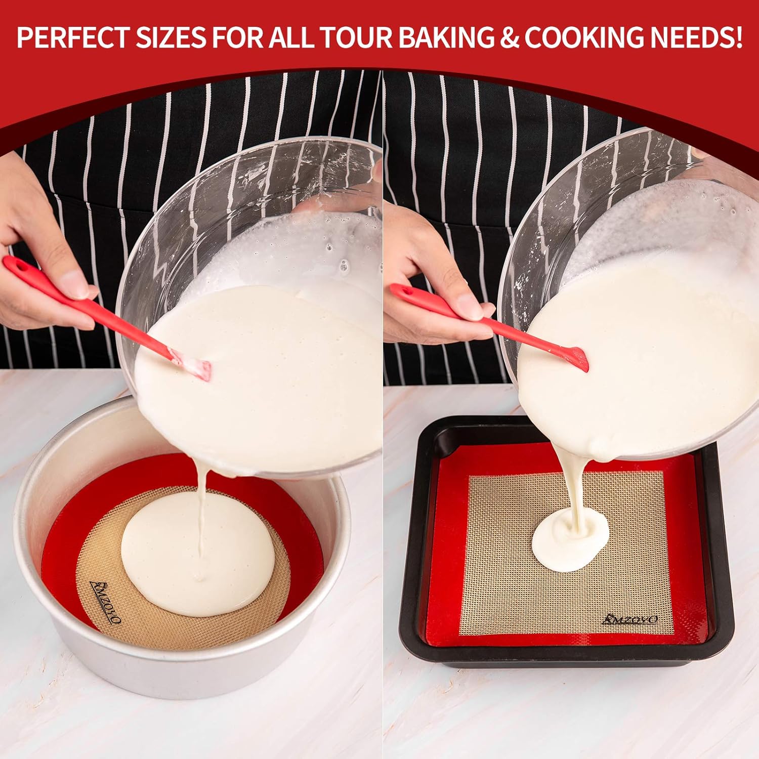 Silicone Baking Mats Set of 4, Including 1 Half Sheet + 1 Quarter Sheet Liner - Image 5