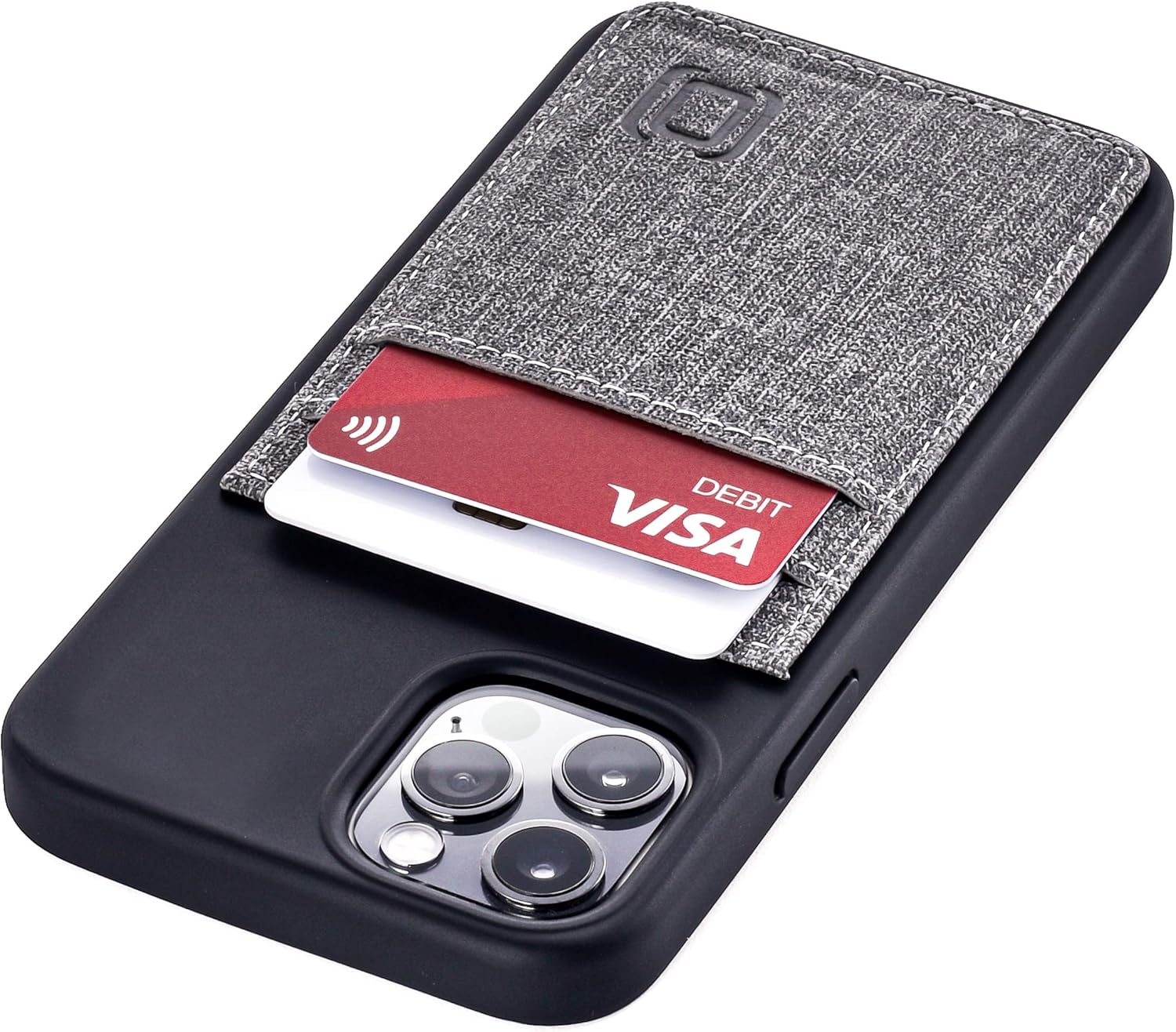 iPhone 12/ 12 Pro Wallet Case: Hidden Metal Plate for Magnetic Mounting - Grey
