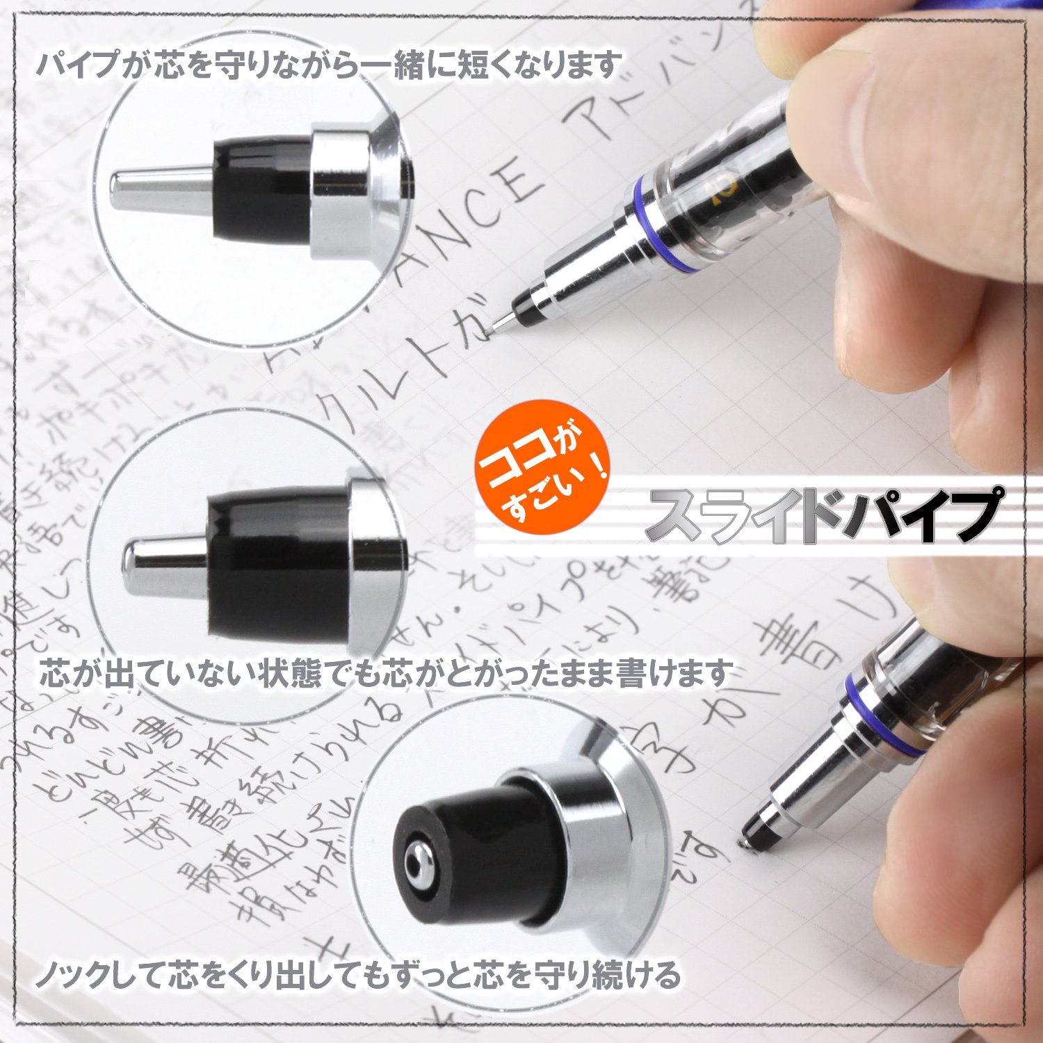 uni Kuru Toga Advance - Auto Lead Rotating Mechanical Pencil, 0.5mm (Black) - Image 5