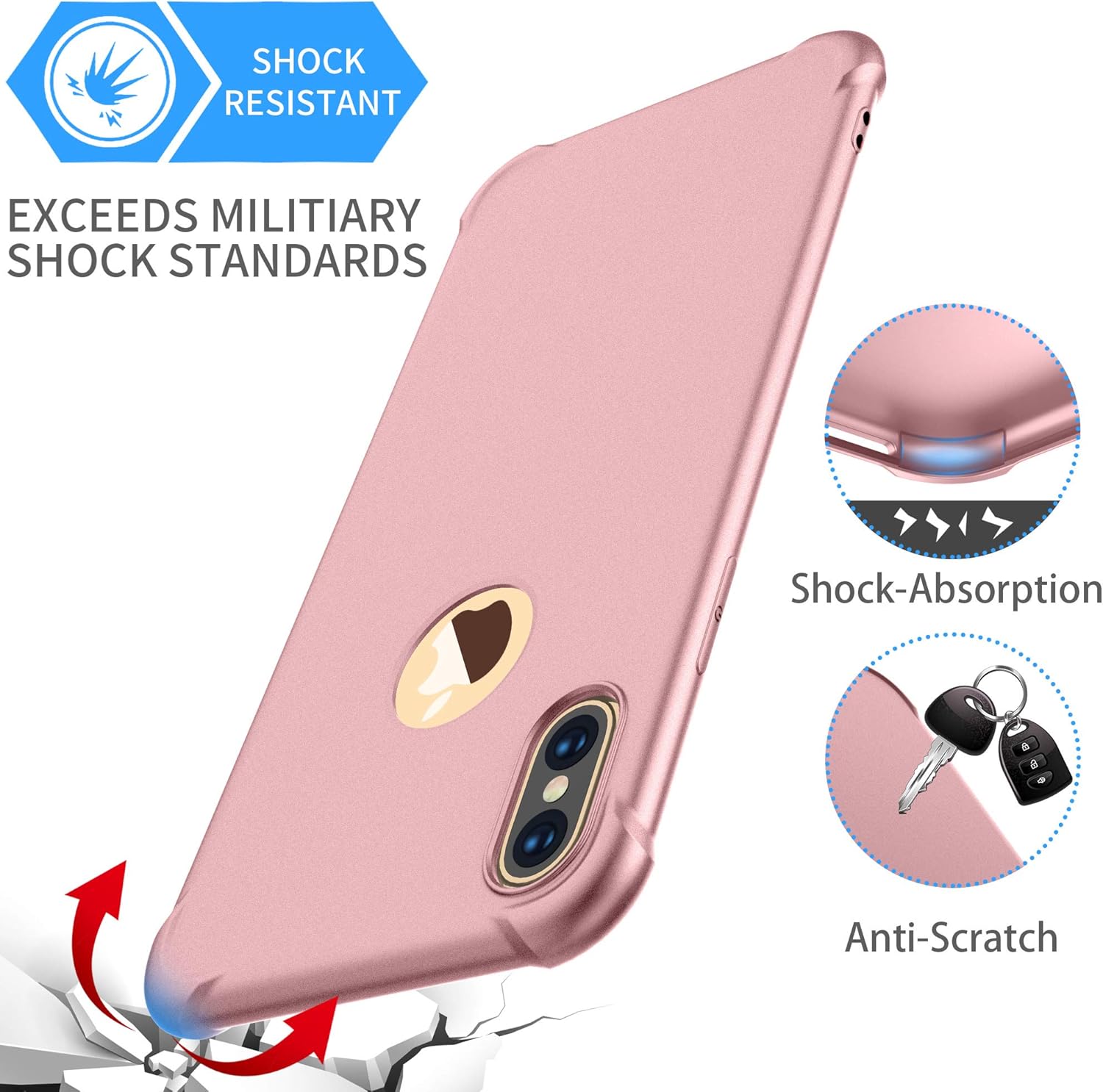 For iPhone Xs Max 2 x Screen Protector Shockproof Ultra Thin Hard PC Silicone - Image 6