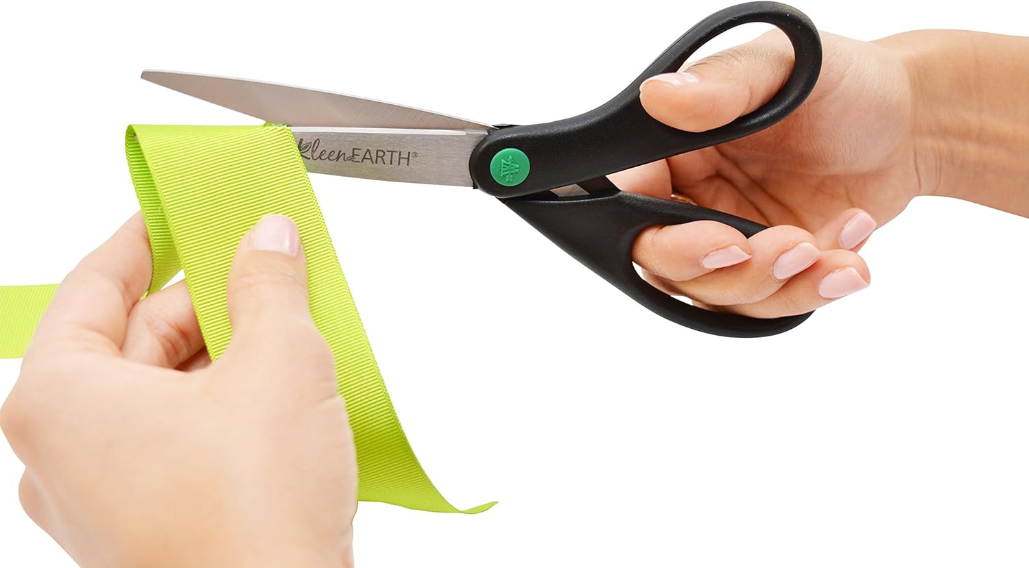 Westcott KleenEarth 8" Straight Recycled Stainless Steel Scissors, Black, 2 Pack - Image 6