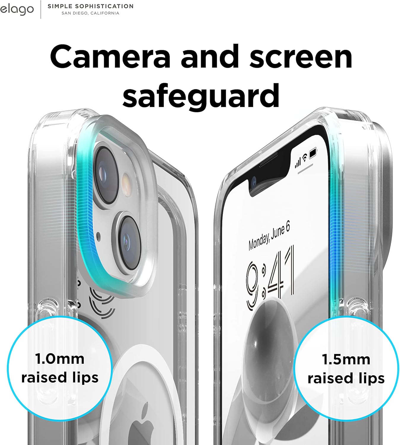 Magnetic Hybrid Clear Case Compatible with iPhone 14/13 (6.1") - Transparent - Image 4