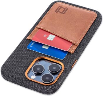 For iPhone 15 Pro Max Built-in Metal Plate for Mounting, Genuine Leather Case