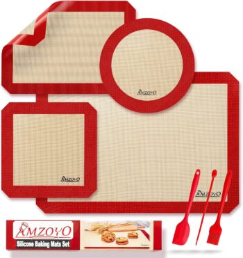 Silicone Baking Mats Set of 4, Including 1 Half Sheet + 1 Quarter Sheet Liner