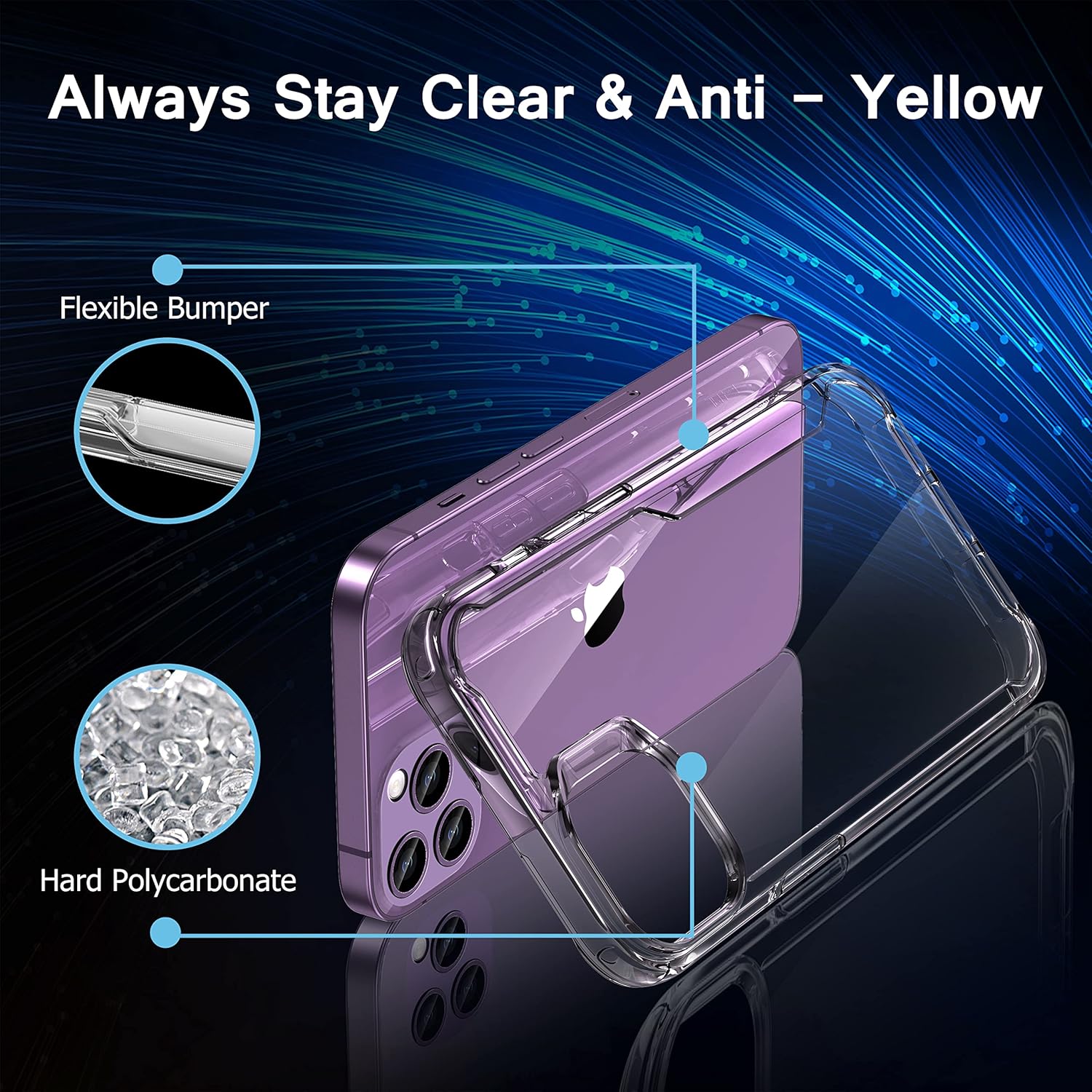 For iPhone 14 Pro Clear Protective Case with 2 x Tempered Glass Screen Protector - Image 6