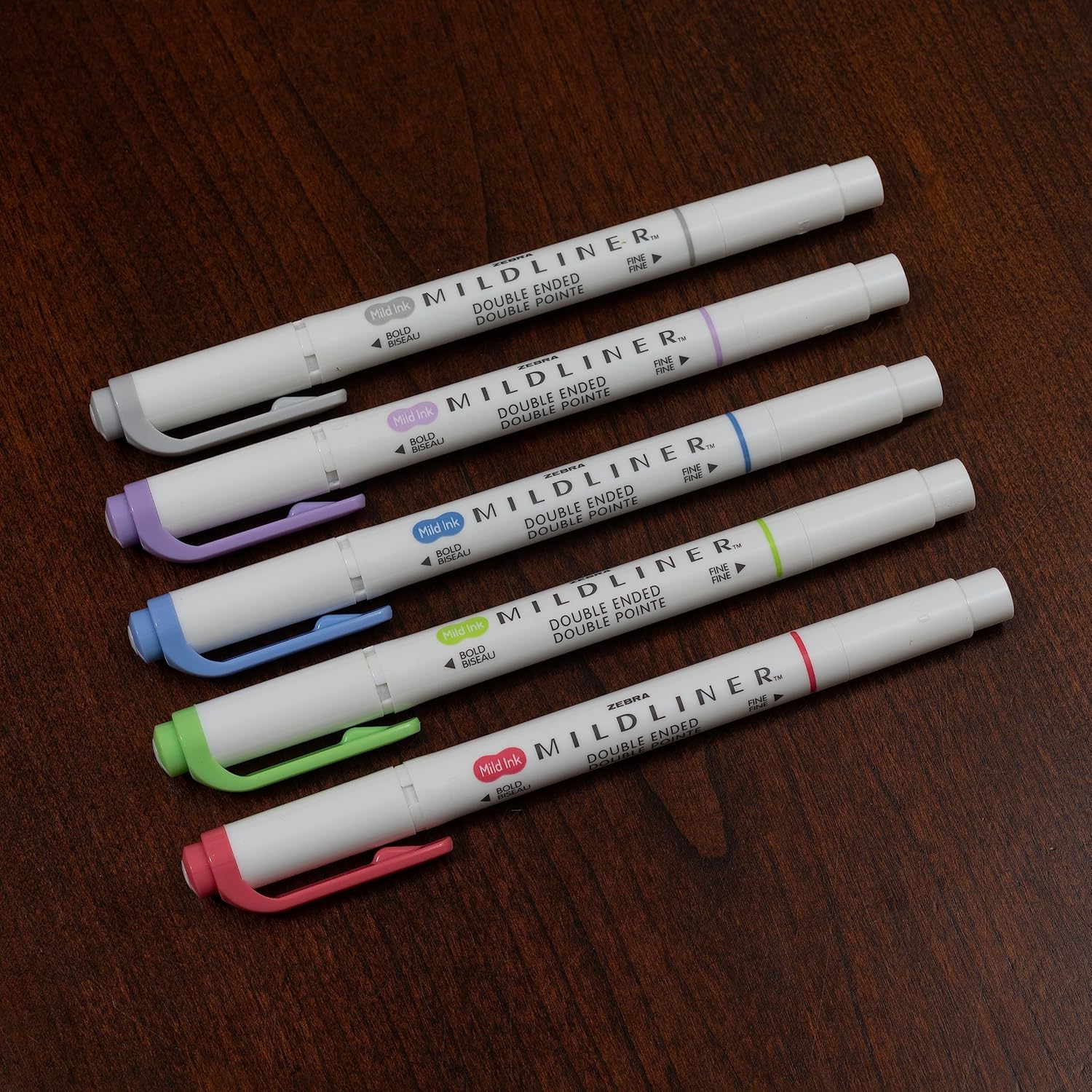 Mildliner Double Ended Highlighter Set, Broad/Fine Point, Cool Colors(Pack of 5) - Image 8