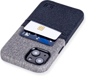Wallet Case for iPhone 13 w Metal Plate for Magnetic Mounting & 2 Card Holders