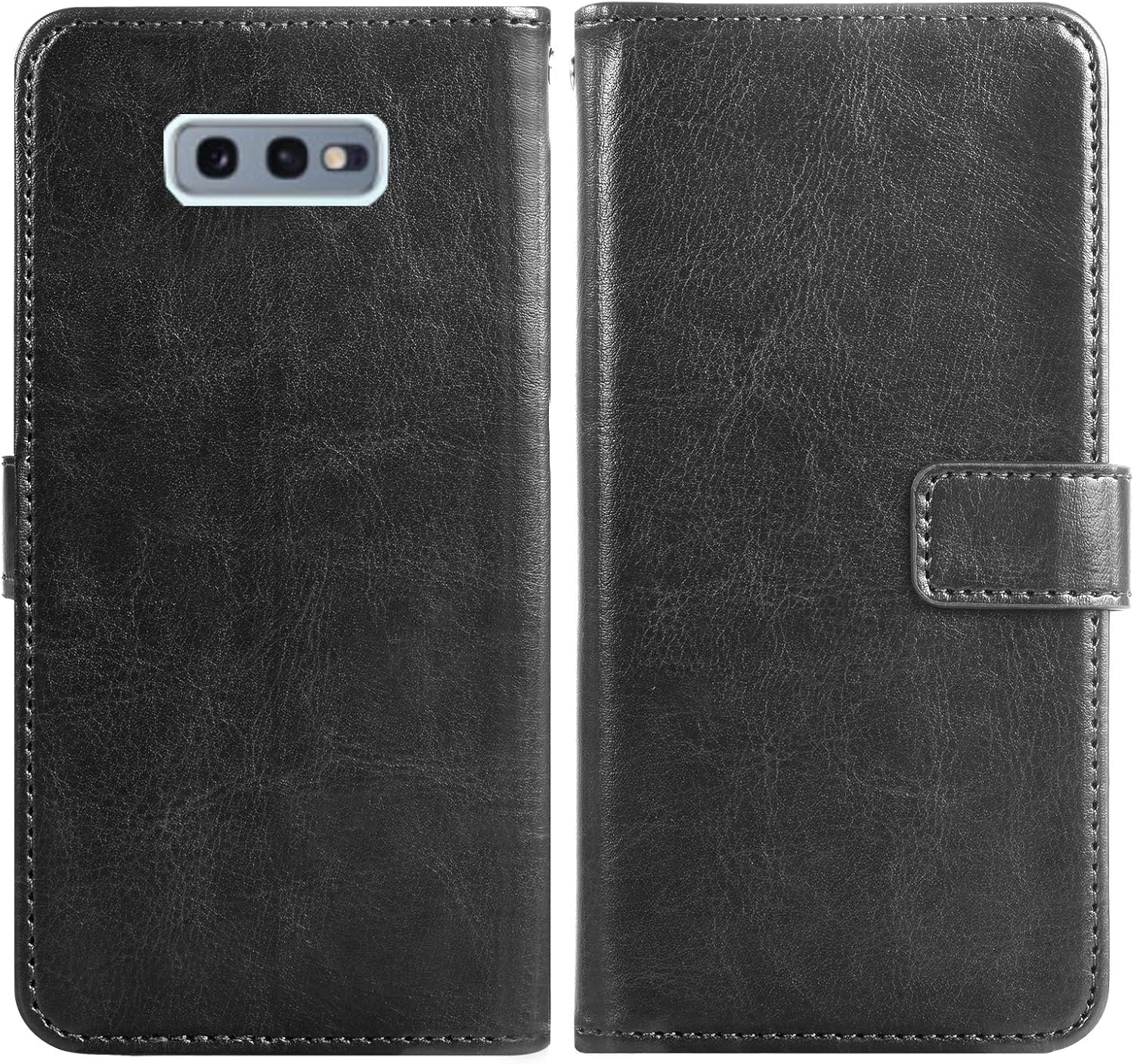 Samsung Galaxy S10e Tempered Glass Screen Protector and Leather Flip Wallet Case - Image 5