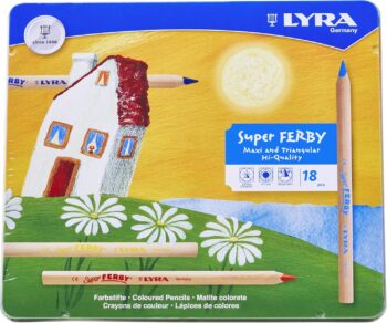 Lyra Super Ferby unlacquered Coloured Pencil (18 in a tin) Multicolor 18 count