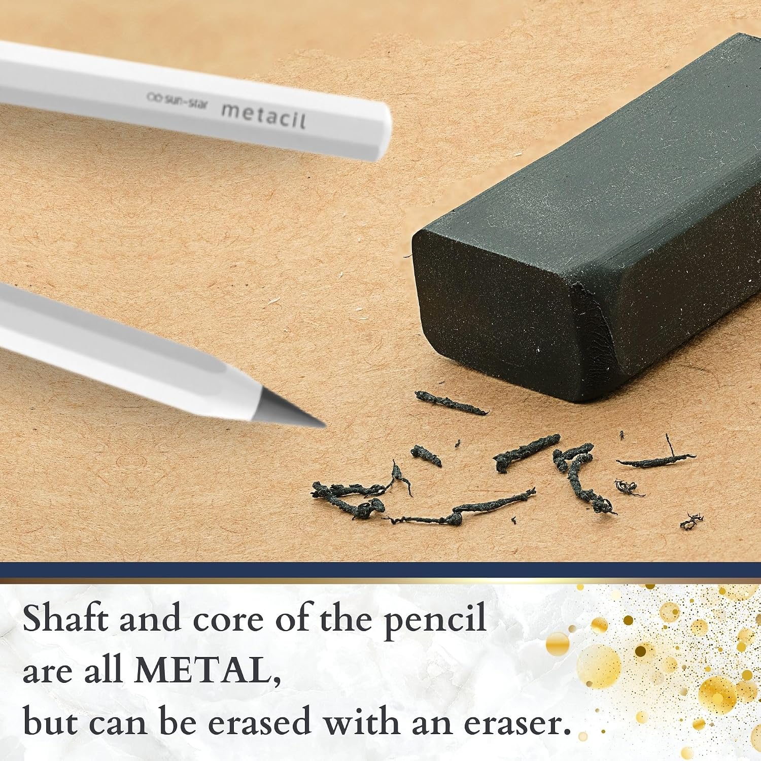 Sun-Star Stationery Metacil Metal Pencil, White S4541138 - Image 4
