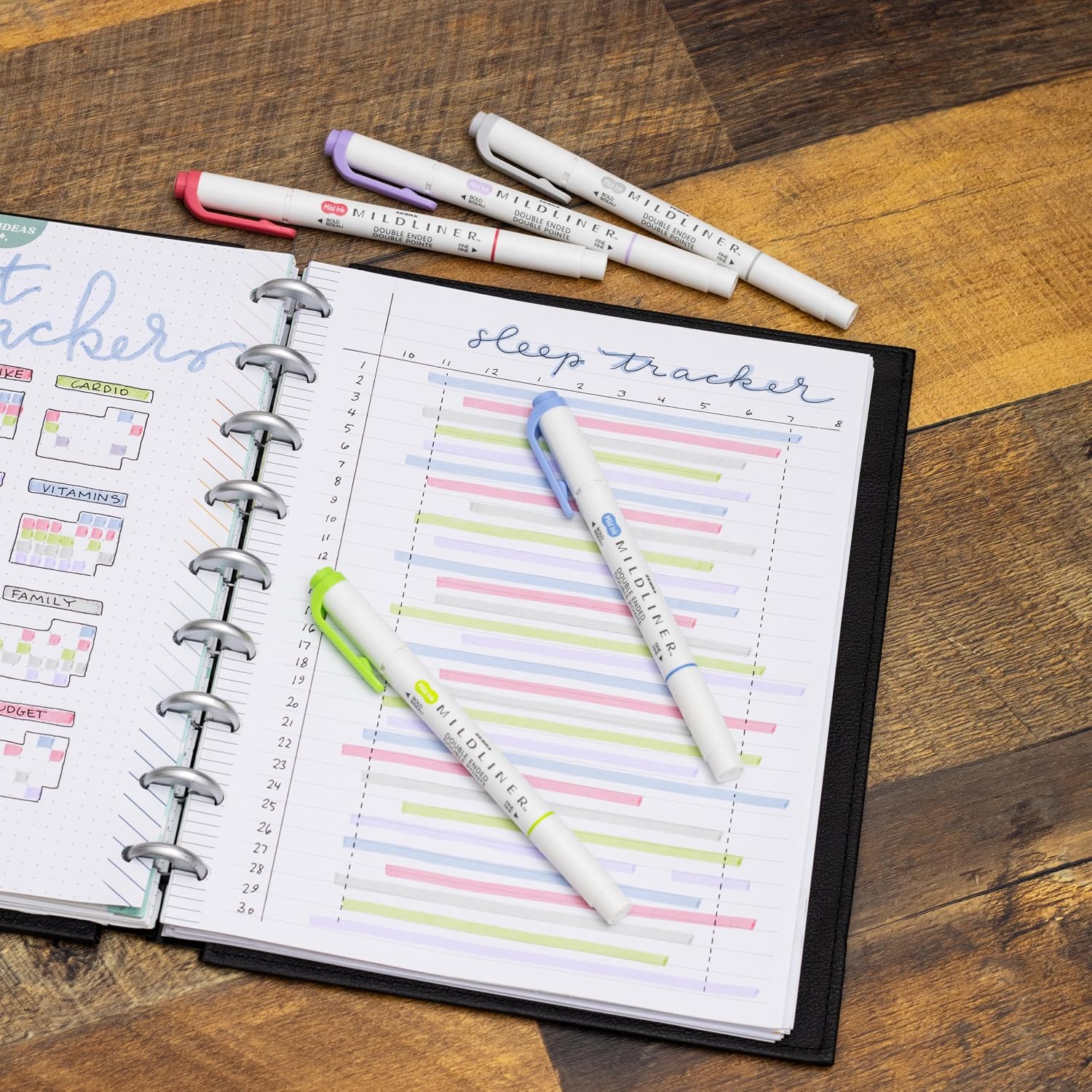 Mildliner Double Ended Highlighter Set, Broad/Fine Point, Cool Colors(Pack of 5) - Image 5
