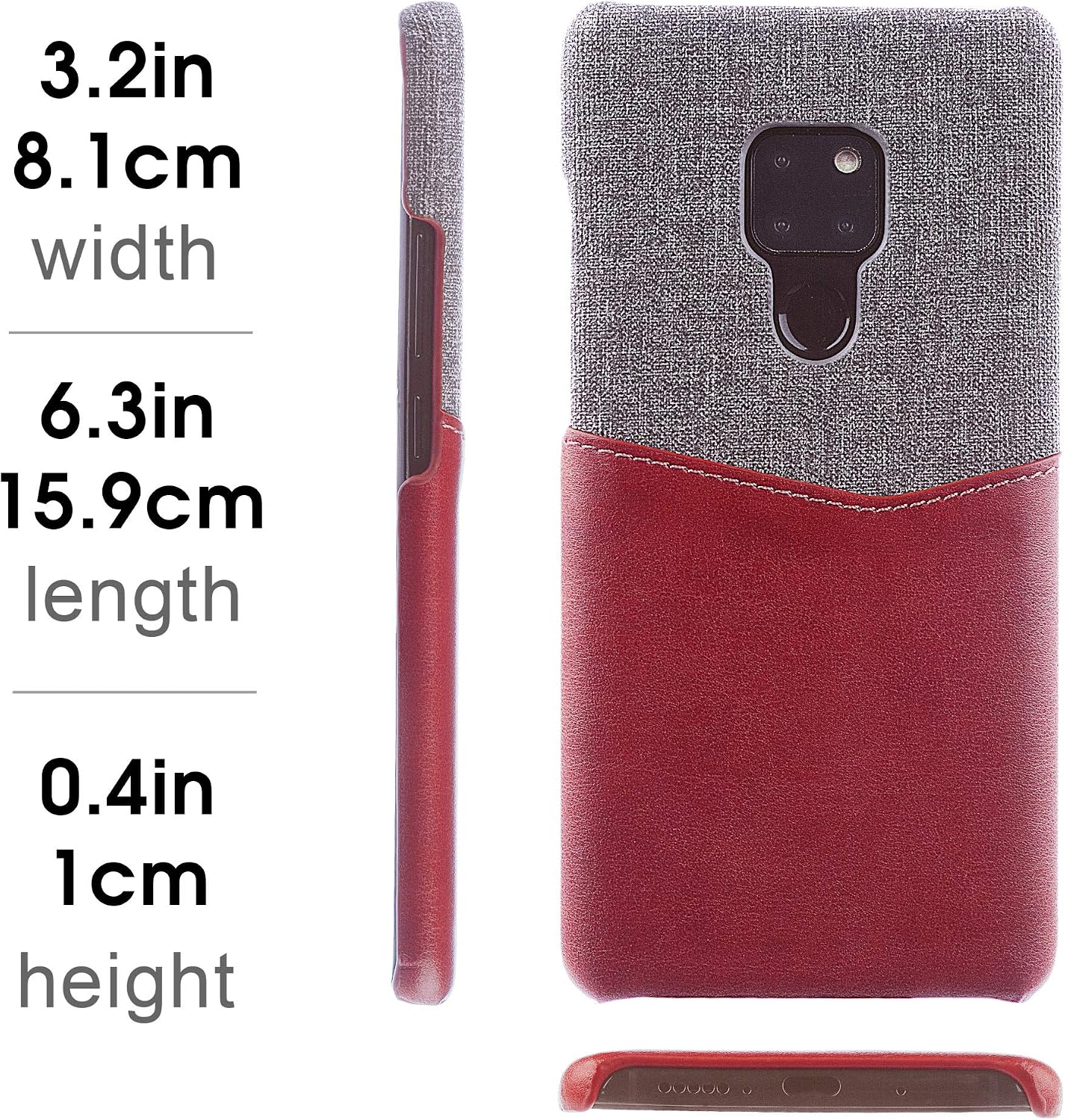PU Leather Card Wallet Plastic Phone Case Compatible with Huawei Mate 20 - Image 2