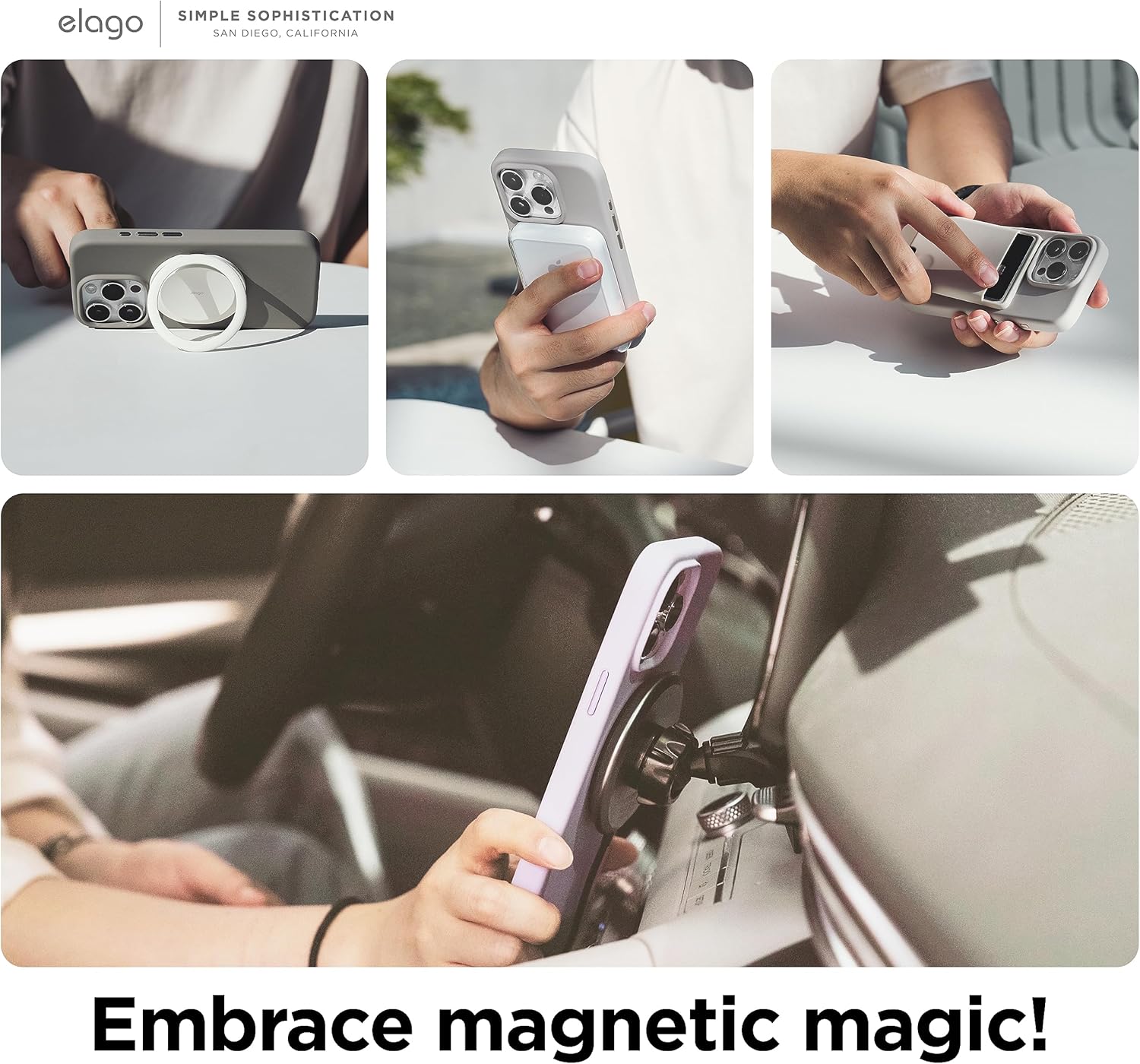 Magnetic Silicone Case for iPhone 15 Pro Max, with MagSafe (Medium Grey) - Image 3