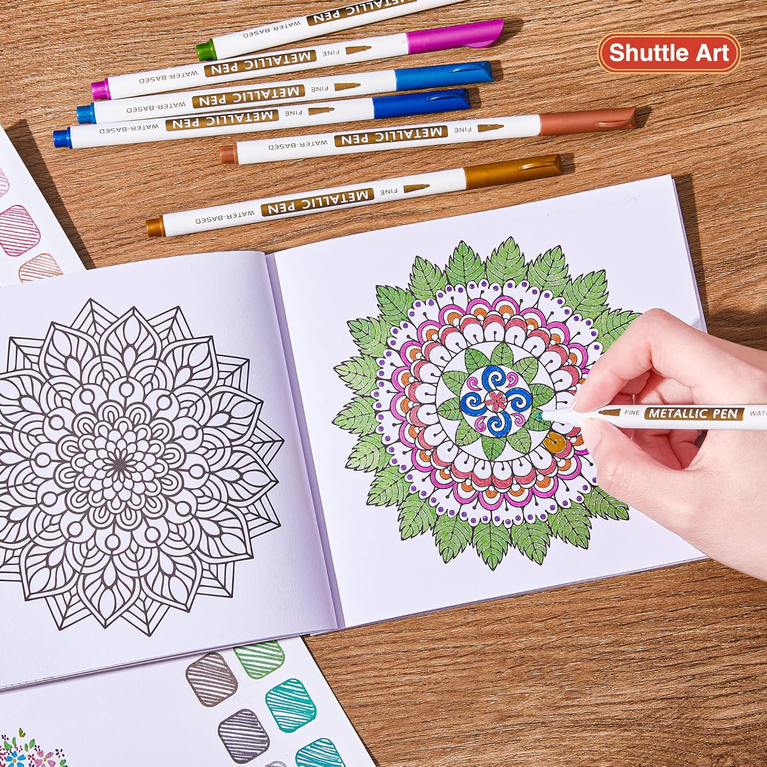 Metallic Pens Set, 30 Colours Metallic Marker Pens with 1 Book, Fine Tip - Image 5