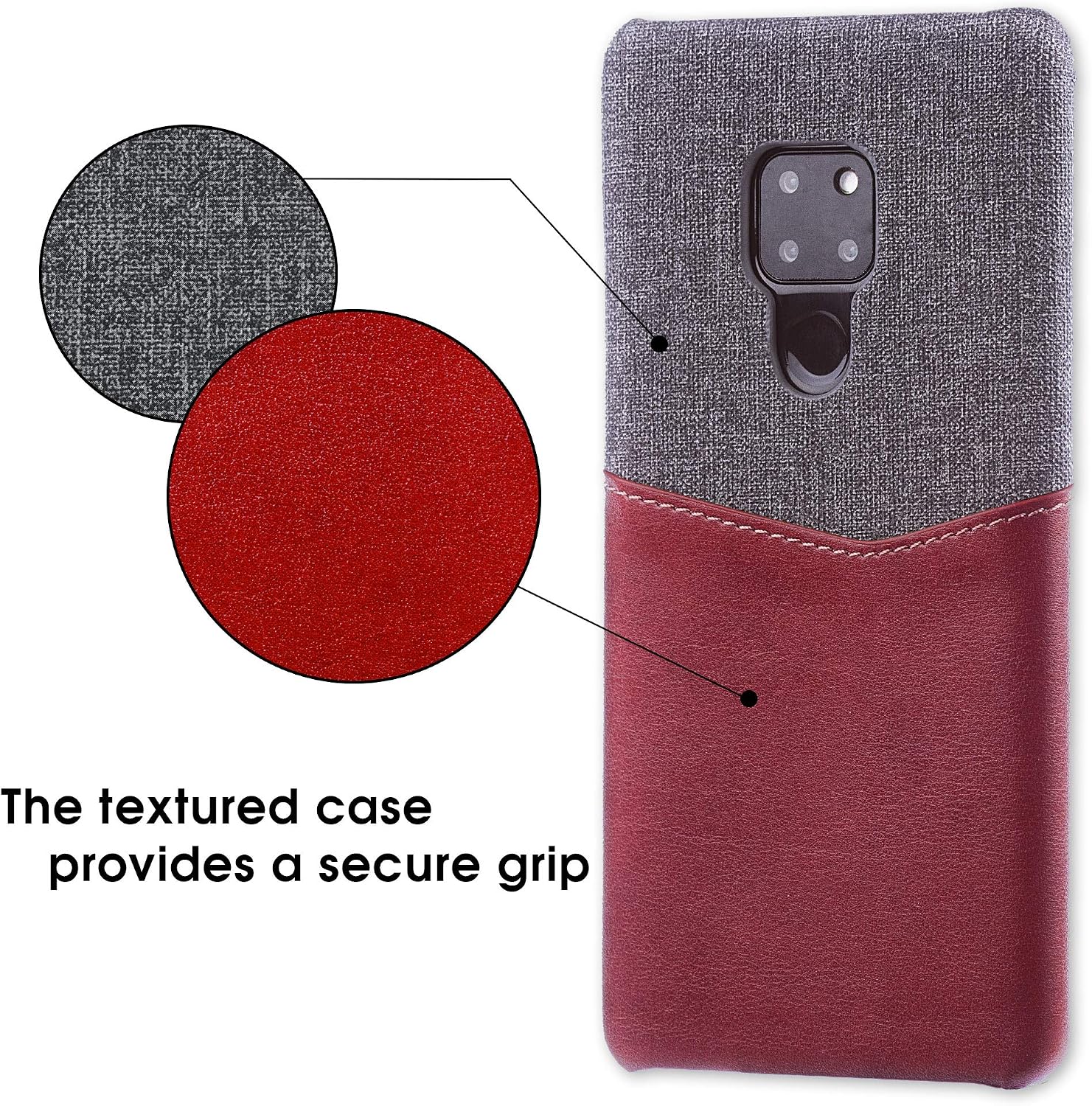 PU Leather Card Wallet Plastic Phone Case Compatible with Huawei Mate 20 - Image 4