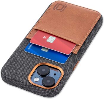 For iPhone 15 Built-in Metal Plate for Magnetic Mounting, Leather Wallet Case