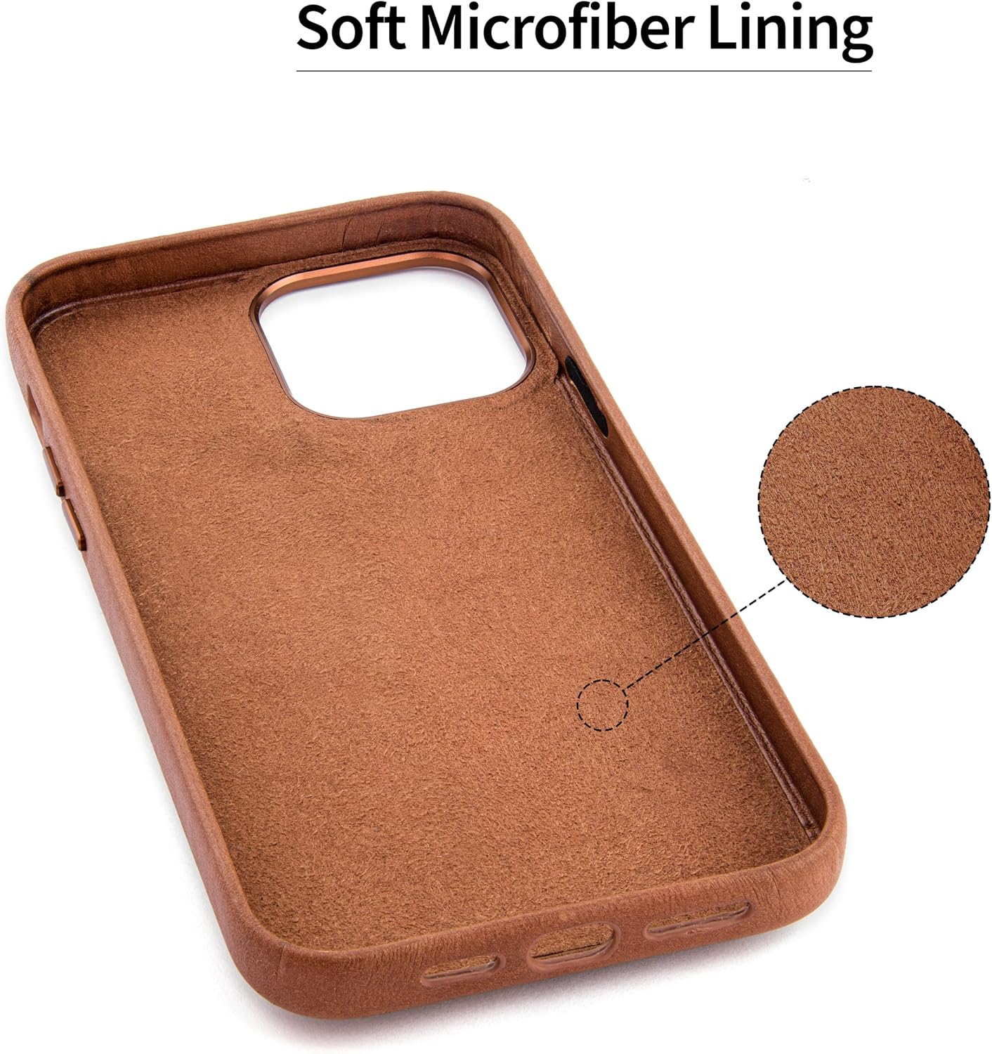 Genuine Leather Card Case for iPhone 13 Pro Max Metal Plate for Mounting - Image 6