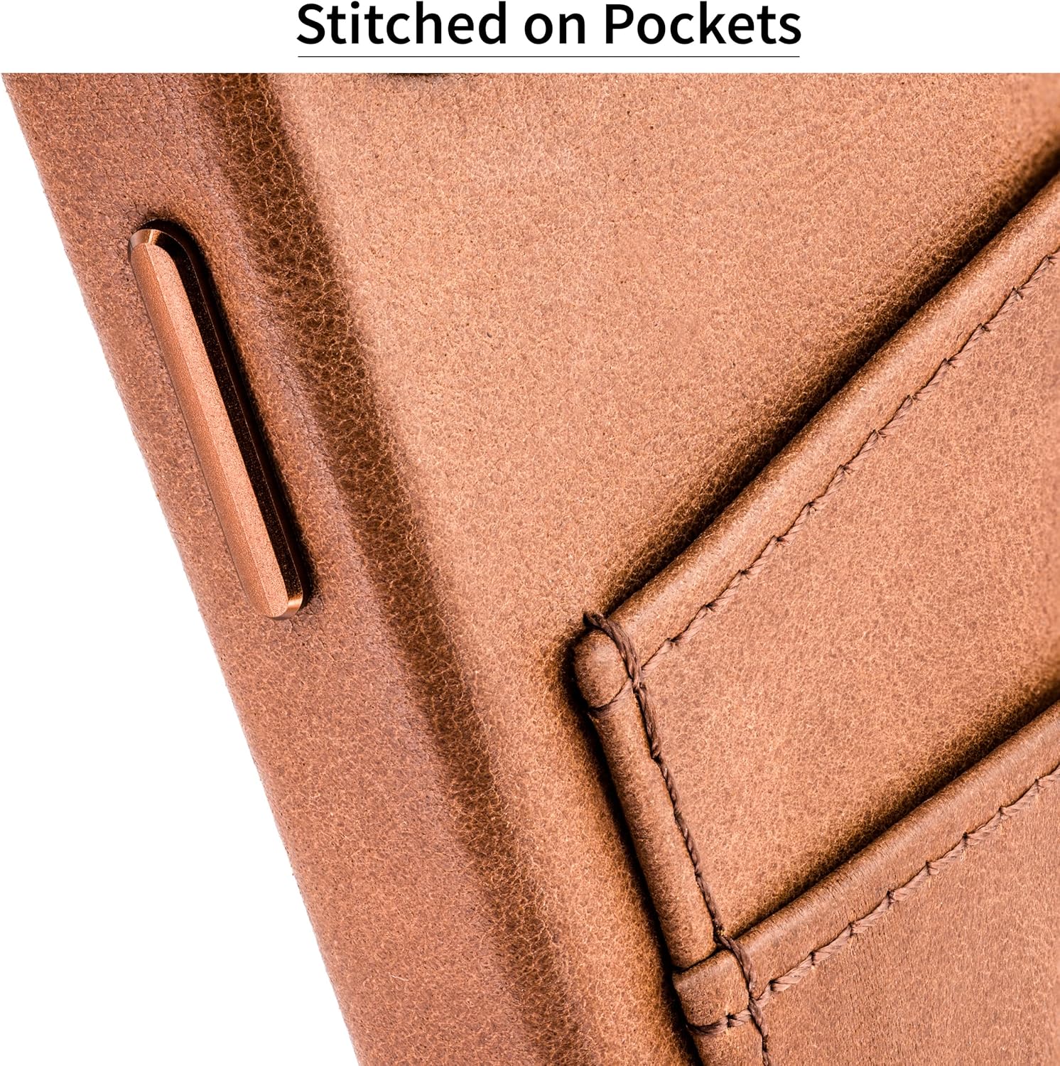 Genuine Leather Card Case for iPhone 13 Pro Max Metal Plate for Mounting - Image 7
