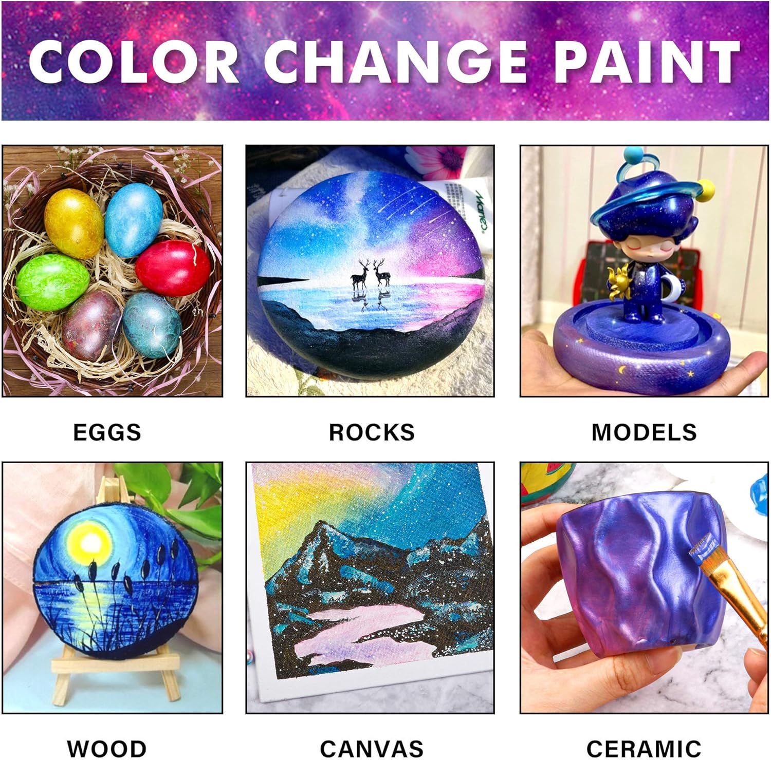 Iridescent Acrylic Paint Set, Shuttle Art 16 Chameleon Colours - Image 6