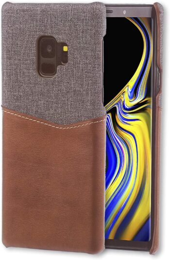 PU Leather Card Wallet Plastic Case for Samsung Galaxy S9 - Brown