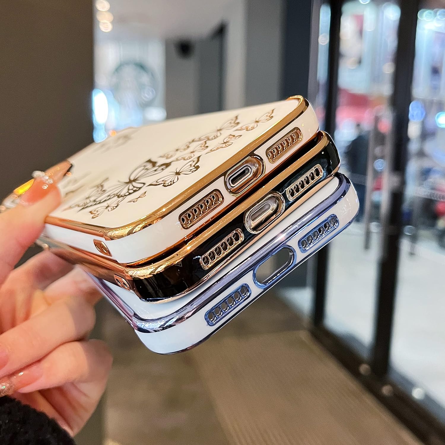 For iPhone 11 (6.1") Protective Gold Edge Shockproof Slim Case, Black - Image 4