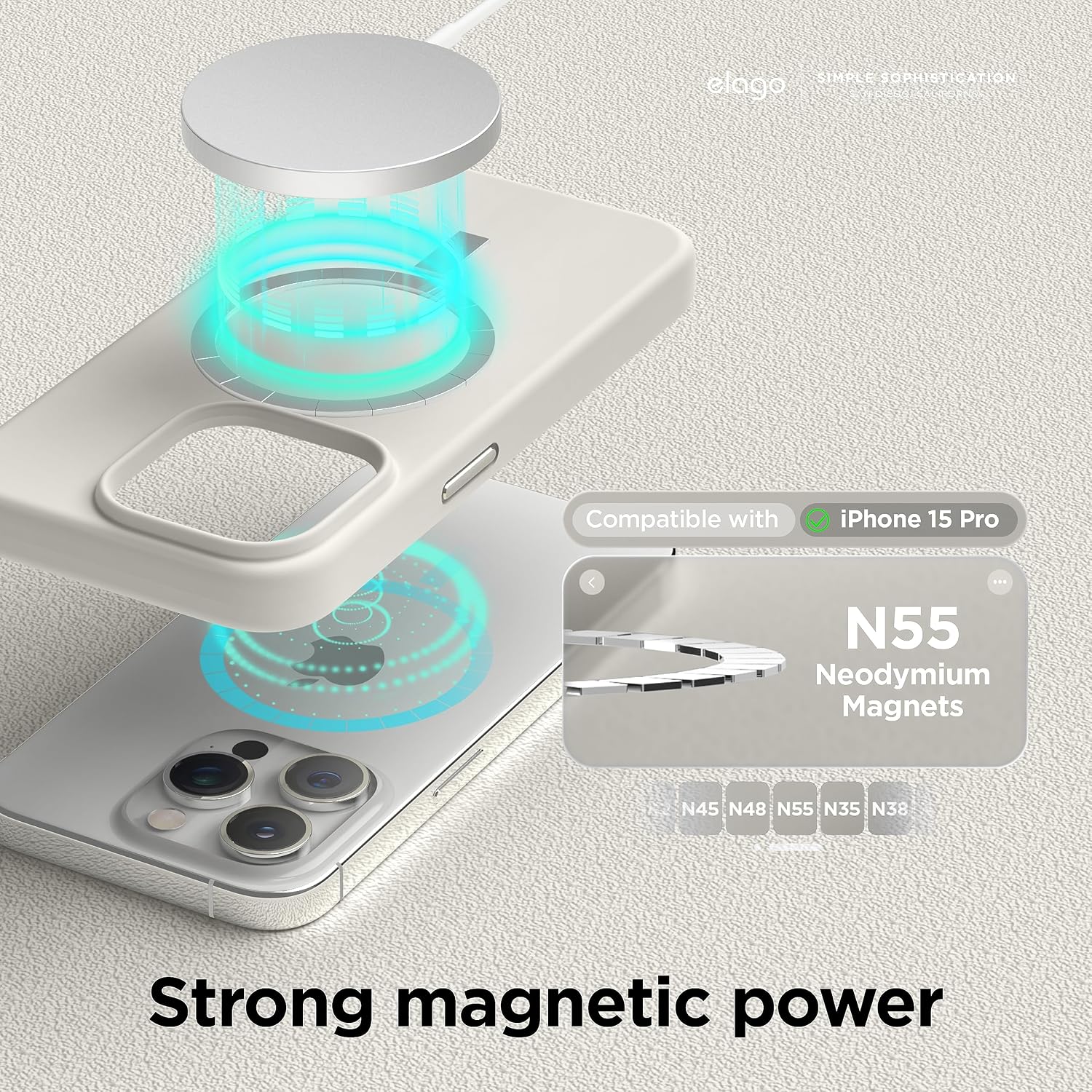 Magnetic Silicone Case Compatible with iPhone 15 Pro Case, Compat with MagSafe - Image 2