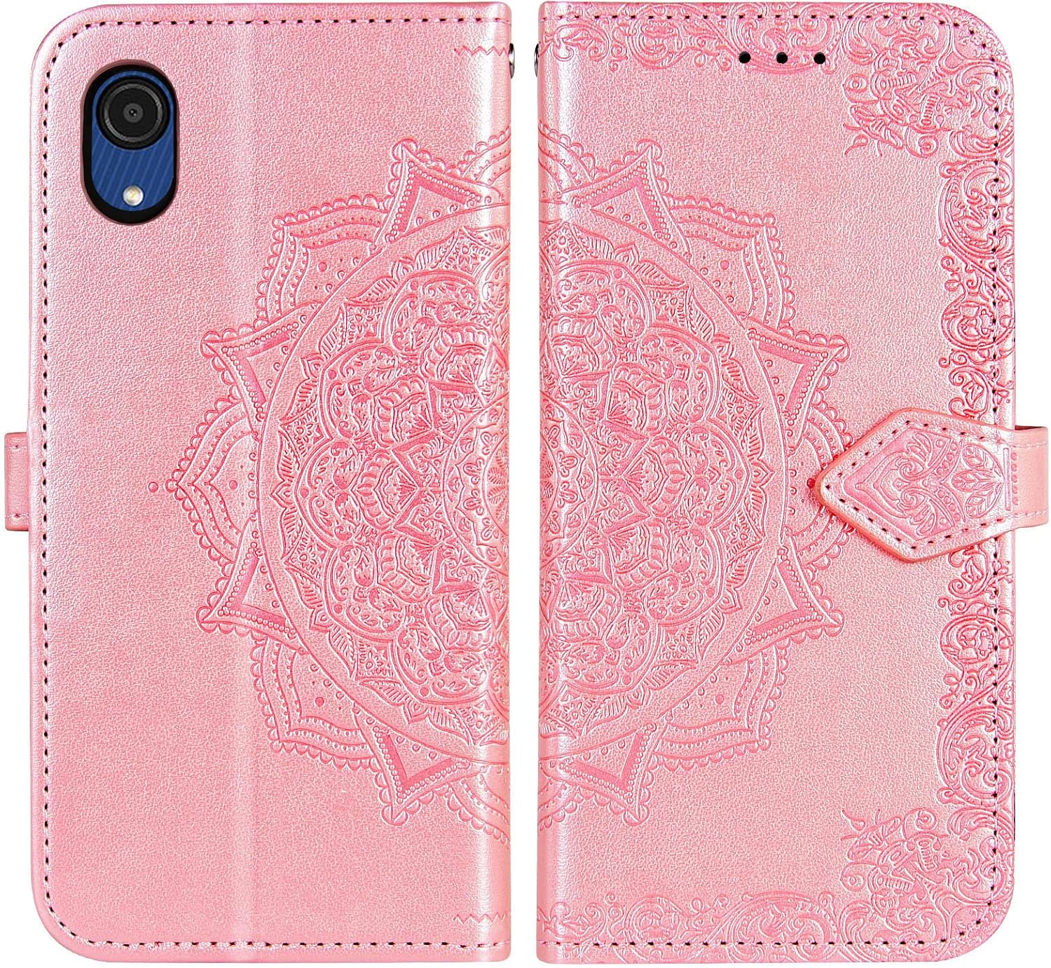 Samsung Galaxy A03 Tempered Glass Screen Protector Leather Flip Wallet Case - Image 4