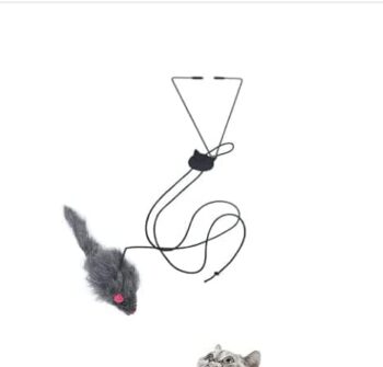 Interactive Cat Toys 70'' Door Hanging Cat Mouse Toy for Home Indoor Plush Mice