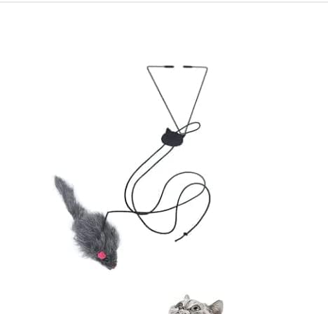 Interactive Cat Toys 70'' Door Hanging Cat Mouse Toy for Home Indoor Plush Mice