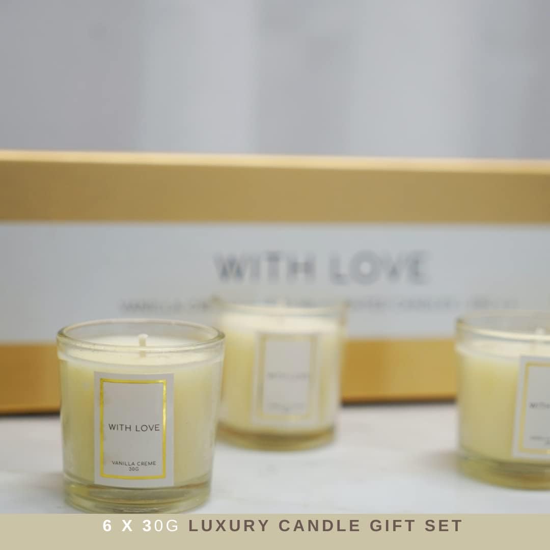 Vanilla Crème Miniature Scented Candles 6 x 30g (6 Pack Scented Candles) - Image 2