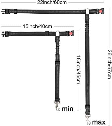 2 in 1 Dog Seatbelts for Cars, 2 Pack Pet Safe Guard Car Seat Belt Headrest - Image 6